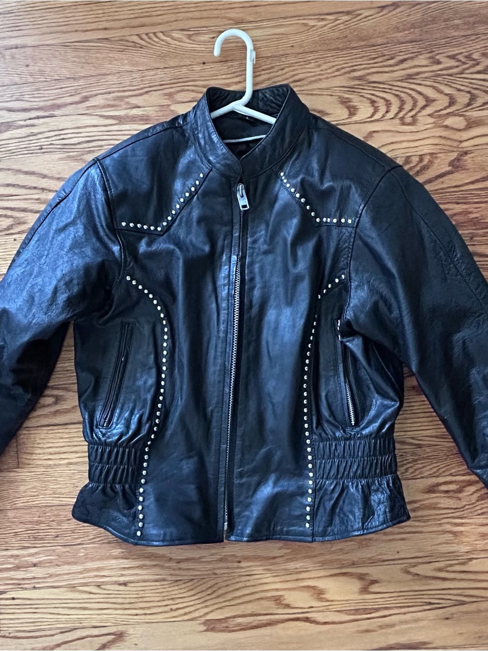 Women's Black Studded Leather Jacket